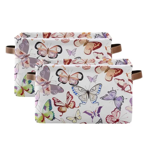 Vista 34 de Emelivor ABC - Contenedor de almacenamiento plegable con asa rectangular impermeable ABC Dinosaurios cesta para almacenamiento cubo organizador