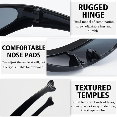 Vista 5 de SHEEN KELLY Futuristic Narrow Cyclops Mirrored Sunglasses For Men Women Cosplay Adult Rave Party Glasses Wrap
