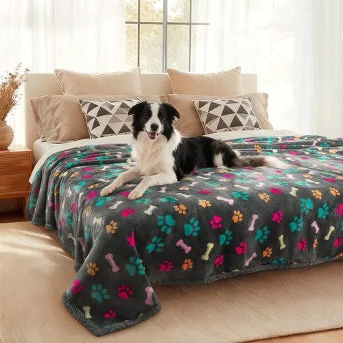 Vista 22 de Luciphia Mantas impermeables para mascotas para sofá o cama, a prueba de orina líquida, lavable, suave, esponjosa, manta reversible para perros