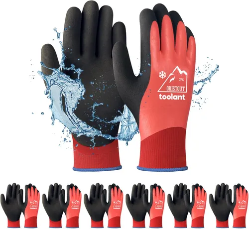 Vista 16 de Guantes de trabajo de invierno impermeables para hombres y mujeres, pantalla táctil, guantes para congelador, aislados térmicamente, para clima frío