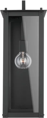Vista 8 de Capital Lighting 934611OZ Hunt - Farol rectangular de pared para exteriores, cristal transparente, 1 luz de 100 vatios, 15 pulgadas de alto x 6