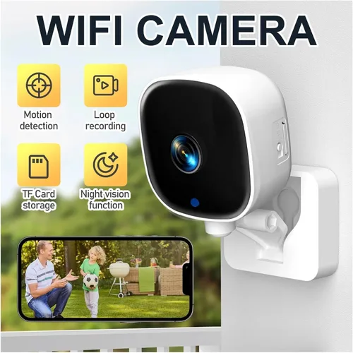 Vista 2 de Cámara de seguridad al aire libre impermeable 4K WiFi IP65 Blanco