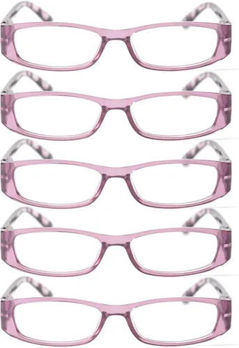 Vista 5 de SOOLALA 3 pares de anteojos de lectura ligeros con bisagra de resorte para mujer