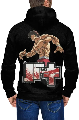 Vista 2 de Karfri Anime Baki The Grappler Hanma Baki Boy'S Hoodie Fashion Full Zip Pullover Long Sleeve Sweatshirt
