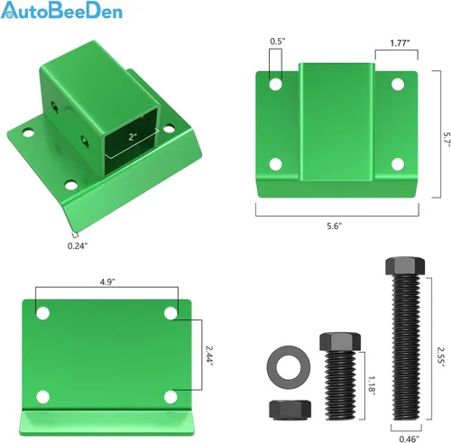 Vista 3 de Ganchos para cubo de tractor receptor de 2 pulgadas, montaje con placa de respaldo, pernos de acero forjado de grado 70, receptor de 2 pulgadas