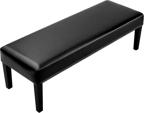 Vista 23 de Fuloon - Funda elástica de jacquard para banco de comedor, antipolvo, desmontable, funda para banco lavable, protector de cojín de asiento para Beige