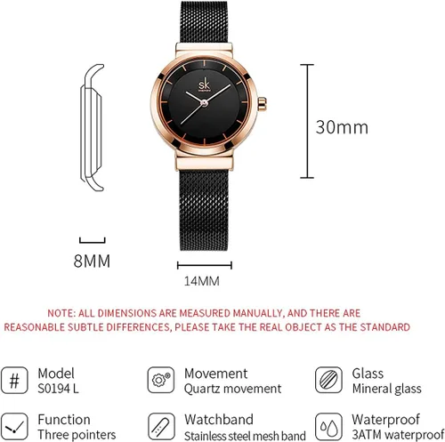 Vista 3 de SHENGKE Reloj minimalista (Love Me Tender Love Me Home) Reloj de pulsera casual de moda