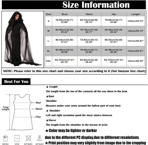 Vista 3 de Vestido de Halloween para mujer disfraz de bruja muerte disfraz de carnaval de diversión fiesta