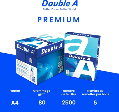 Vista 13 de Double A Papel de impresión A4 - 500 hojas - 80GSM- Dimensiones 8.3" x 11.7" - Blanco