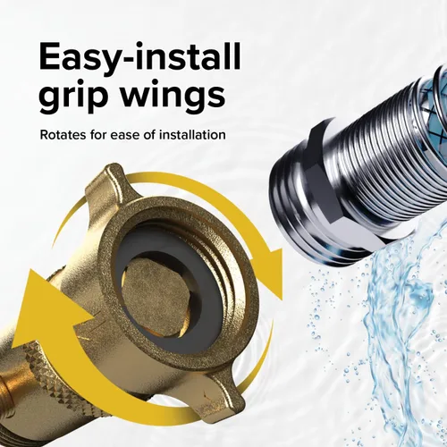 Vista 4 de Regulador de presión de agua de latón Camco Marine/RV – Protege los pequeños electrodomésticos de la cocina de RV, fontanería y mangueras – Reduce