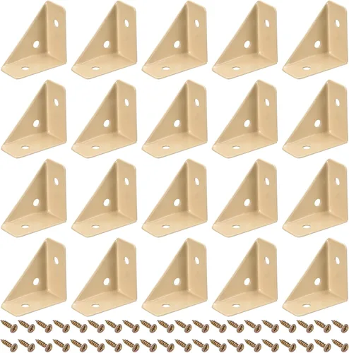 Vista 15 de uxcell 20 soportes de esquina angulares de 1.496 pulgadas x 1.496 pulgadas, soportes de acero laminado en frío con tornillos para borde de Negro