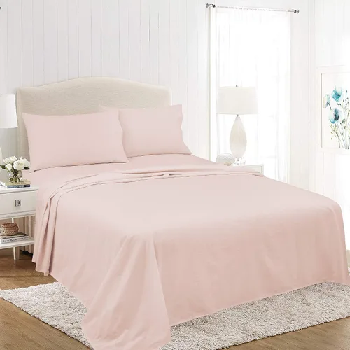 Vista 7 de ROYALE LINENS Soft Home - Juego de sábanas de percal cepillado ultrasuave, 100% algodón, 4 piezas, tamaño Queen, color blanco