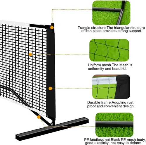 Vista 3 de FOME - Sistema de red portátil de pickleball de 22 pies, red de pickleball portátil para exteriores, tamaño reglamentario, redes y accesorios