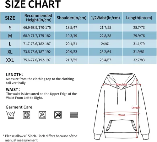 Vista 5 de DJOAMYO Man's Hoodies Long Sleeve Hooded Sweatshirt Novelty Pullover Top Black