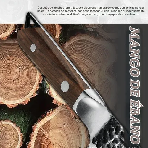 Vista 6 de Cuchillo de carnicero hecho a mano forjado de cocina cuchillo de chef Grandsharp Pro Razor Sharp Serbio recubierto de acero para carne y verduras