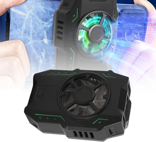 Vista 8 de Phone Cooler with Dual Semiconductor Cooling Chips, Wireless Mobile Phone Radiator, LED Temperature Display and 3 - Speed Fan for Gaming Streaming