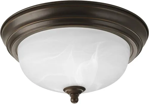 Vista 23 de Progress Lighting 2-Light Ceiling Light, Flush Mount Ceiling Light Fixture for Interior Kitchen Lights, Hallway, Bedroom, Living Room, 13-1/4