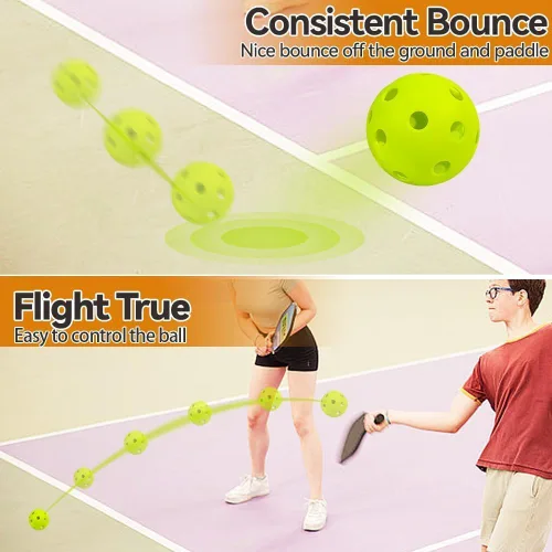 Vista 6 de Fizzazzle Indoor Pickleball Balls - 4/6 Pack 26 Holes - USAPA Standard - High Resilience & Durability Blue Balls
