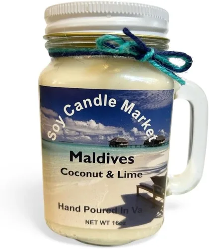 Vista 28 de Velas perfumadas de soja Velas hechas a mano y altamente aromáticas que queman hasta 85 horas en tarro de cristal, perfectas para decoración