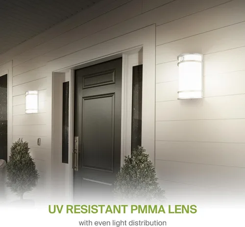 Vista 6 de ASD Lámpara LED de montaje en pared para exteriores e interiores de 10 pulgadas con sensor de movimiento, iluminación de pared de níquel cepillado