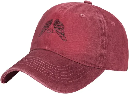Vista 11 de Gorra de béisbol con alas de ángel y corazón para hombres y mujeres, gorras de camionero de algodón, gorra ajustable para papá Negro