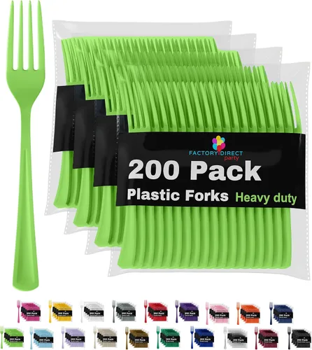 Vista 17 de Party Solids - Cucharas de plástico color marfil, 200 piezas, cucharas de marfil, utensilios desechables, juego de cubiertos de plástico resistente