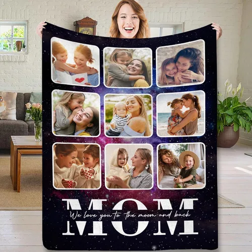 Vista 27 de Manta personalizada con imagen hecha en Estados Unidos, mantas personalizadas con fotos, nombres, manta suave personalizada con imagen personalizada