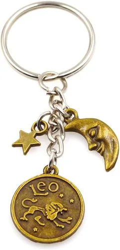 Vista 8 de It's All About...You! Bronze Zodiac Sign Moon & Star Keychain Horoscope Constellations Astrological 12 Signs