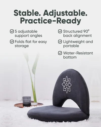 Vista 4 de Silla de meditación Mindful Modern Silla de piso ajustable con soporte de espalda Asiento de piso acolchado para soporte de postura y comodidad