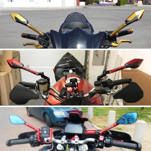 Vista 2 de Para Kawasaki Z250 Z300 250R Z900 Z650 Z800 NINJA 250 300R 300 CNC Espejos retrovisores Moto Retrovisores Espejos Laterales Accesorios Espejo Negro