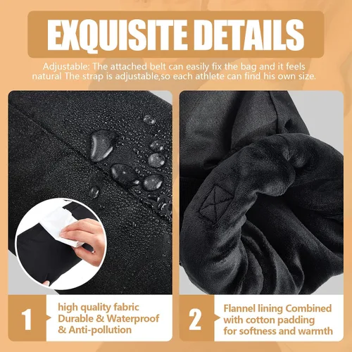 Vista 4 de Negro Invierno Calentador de Mano Bolsa Deportiva Muff de Mano para Hombres Mujeres Juventud Fútbol Deportes al aire libre
