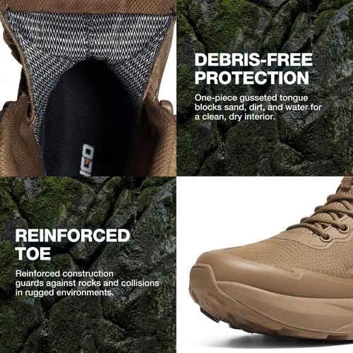 Vista 7 de NINGO Men's Military Tactical Waterproof Boots, Non Slip Work Boots for Men Marrón moca