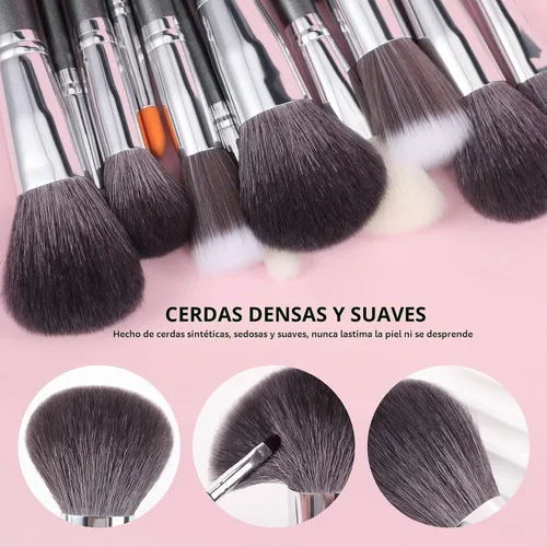 Vista 7 de docolor Professional 29Pcs Makeup Brush Set, Premium Goat Hair & Synthetic Fiber Blending Brushes for Foundation Powder Blush Concealer Eyeshadow