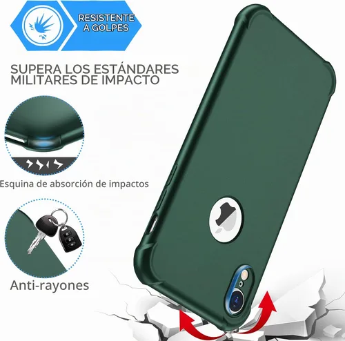 Vista 6 de ORETECH Funda para iPhone XR, con [2 x Protectores de Pantalla] [Prueba de Caídas de Grado Militar de 10 Pies] [Protección de Cámara] 360° A Prueba