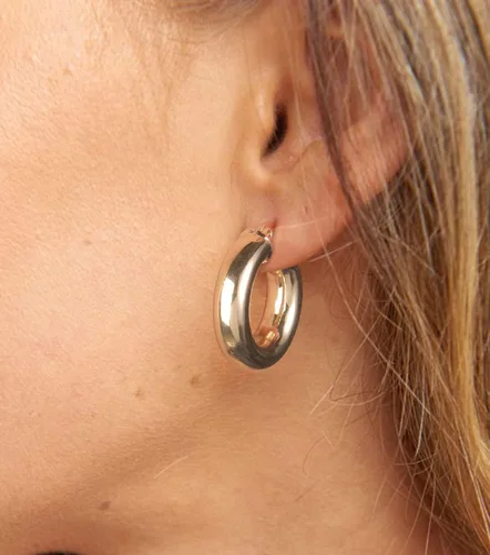Vista 5 de Juego de aretes de aro chapados en oro real de 14 quilates, hipoalergénicos, gruesos y gruesos, joyería gruesa para múltiples piercings, regalo