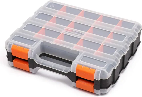 Vista 12 de Mayouko Organizador de herramientas de doble cara, separadores de plástico extraíbles personalizables, almacenamiento de caja de hardware, excelente