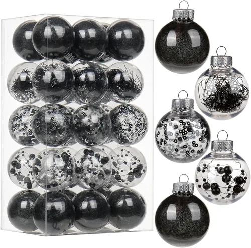 Vista 15 de Briful Bolas de Navidad de plástico transparente inastillables de 3.150 in/3.15 pulgadas, juego de bolas de Navidad decorativas transparentes