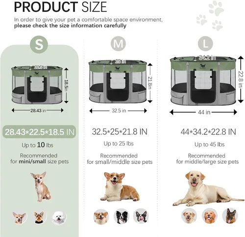 Vista 2 de Rest-Eazzzy Corralito para Perros, Corralito Plegable para Gatitos para Perros Medianos, Corralito Portátil para Mascotas con Cubierta de Sombra