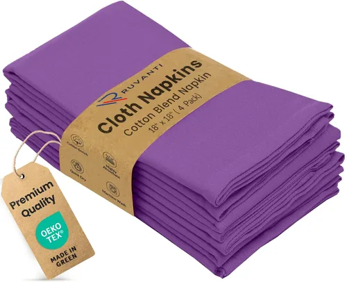 Vista 16 de Ruvanti - Juego de 4 servilletas de tela de 45x45 centímetros, lavables, suaves, duraderas, absorbentes, mezcla de algodón. Servilletas de mesa