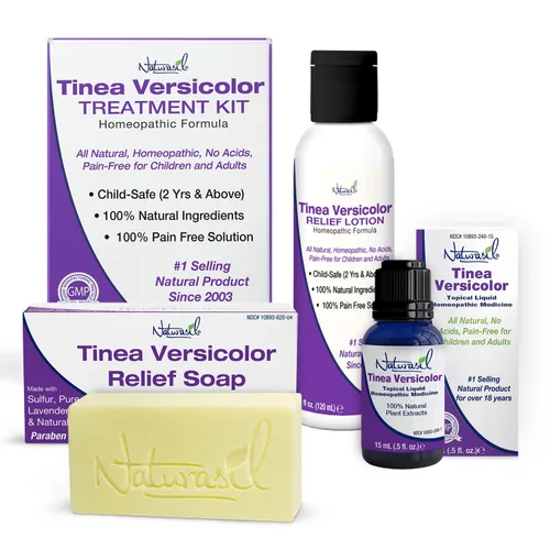 Vista 16 de Naturasil Tinea Versicolor Kit de tratamiento - Alivio antifúngico de máxima fuerza para la decoloración de la piel, manchas solares y picazón