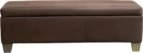 Vista 12 de 41" Storage Ottoman, Storage Bench with Safety Hinge, Upholstered Synthetic Leather Ottoman Bench for Bedroom, Living Room, Entryway, Hallway, Foot