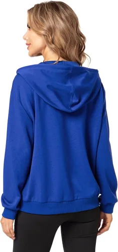 Vista 2 de Sudadera con capucha y sudadera de moda para mujer con cremallera, sudadera de manga larga