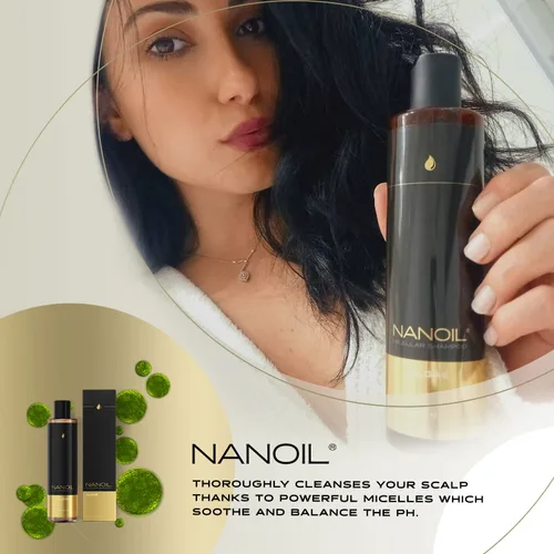 Vista 5 de NANOIL Champú micelar de algas 10.1 fl oz - Champú micelar rico en extracto de algas, limpieza profunda, impulso de hidratación, suavidad