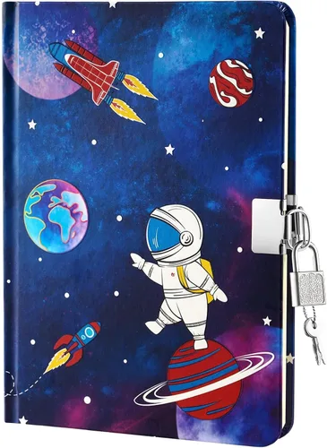 Vista 17 de WERNNSAI Diario luminoso de béisbol para niños, diario secreto con cerradura y llaves, cuaderno de diario para niños, regalo de cumpleaños y Navidad