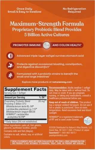 Vista 7 de Perlas de probióticos enzimáticos Probiotic Pearls Max Pontency. 5 mil millones de cultivos activos con triple capa avanzada, 30