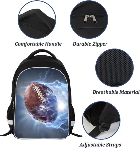 Vista 5 de P ELEGANT PROTECTION Luminous 3D Print School Backpack Large Capacity Lightweight Students Bookbag for Kids