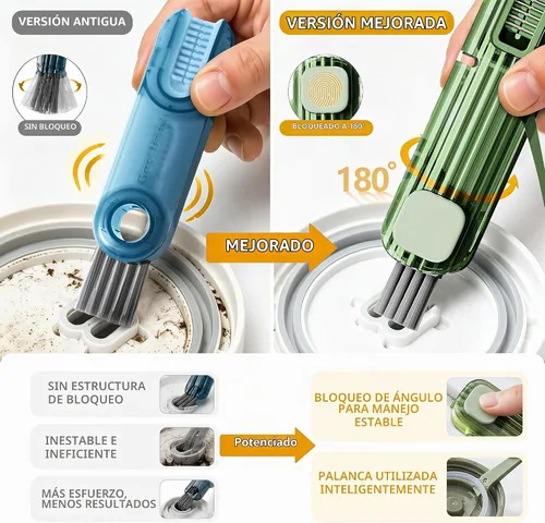 Vista 3 de VIDONIO Cepillo de limpieza de 4 en 1 para ranuras de tapas de vasos, herramientas de limpieza multifuncionales para botellas aisladas, limpiador