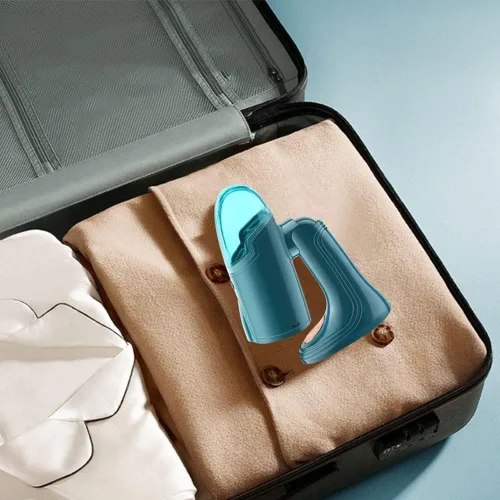 Vista 6 de Vaporizador de mano para ropa, vaporizador portátil de ropa de viaje con 1500 W potente y ligero, plancha de vapor de tela para el hogar y viajes