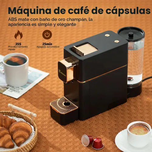 Vista 2 de Mini cafetera espresso para cápsulas compatible con máquina Nespresso OriginalL, cafetera espresso de una sola porción, cápsulas de café Bestpresso