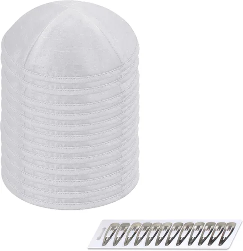 Vista 23 de Zion Judaica Deluxe Raw Silk Kippot Paquetes a granel o kipá individual incluye clips gratis